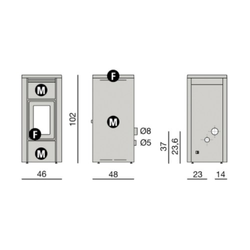 Poêle à granulés MCZ MIDA Air 6 S2 5S 6,2 kW