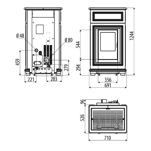 Poêle à granulés Sergio Leoni Sissy P/I 22,3 kW Hydro