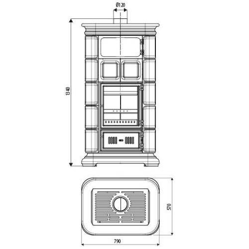 Poêle à bois Sergio Leoni Marlene Maxi L/F E 9,6 kW