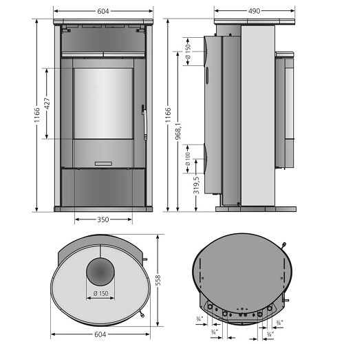 Poêle à bois Justus Island Aqua 2.0 | 10 kW hydro