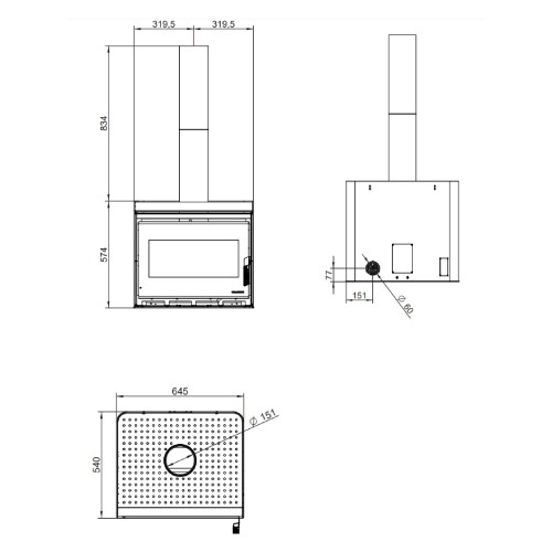 Poêle à bois Palazzetti Asia 70SP 9,4 kW