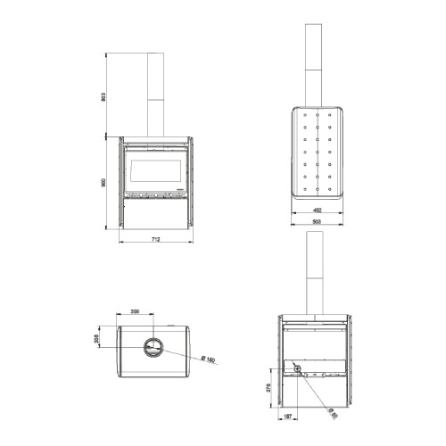 Poêle à bois Palazzetti Sahara 70S 9,7 kW