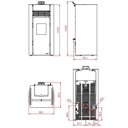 Poêle à granulés Palazzetti Ecofire Bianca Lux Pro 3 | 12 kW