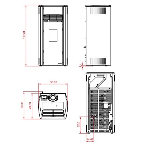 Poêle à granulés Palazzetti Ecofire Aurora US 12 kW