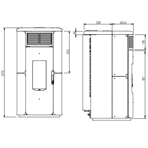Poêle à granulés Royal Grazia Glass E Air 80 US 8,2 kW