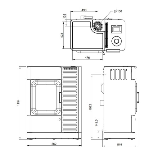 Poêle à granulés Austroflamm Mo Duo Cook 9,4 kW