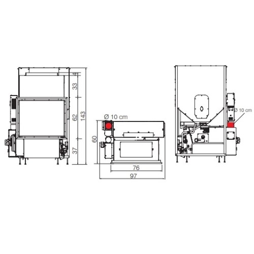 Insert cheminée à pellets Edilkamin Idropellbox H 30 | 27 kW Hydro