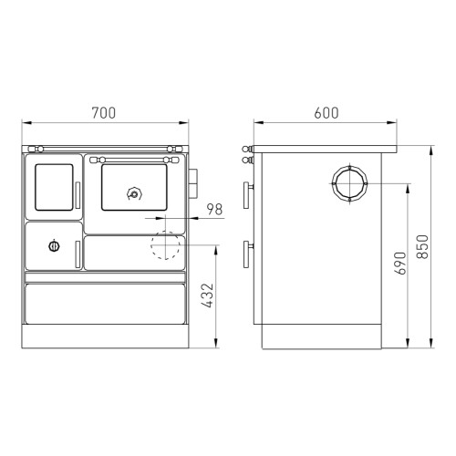 Cuisinière à bois Westminster poêle à combustible solide K 76 F 70 | 7,6 kW
