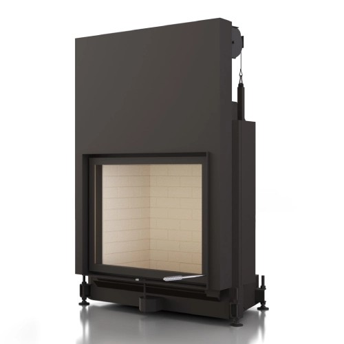 Insert bois Brunner Foyer Stil plat 62-76 + porte coulissante 10,5 kW
