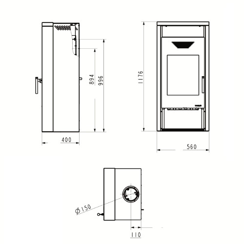 Poêle à bois Wamsler Yara 8 kW