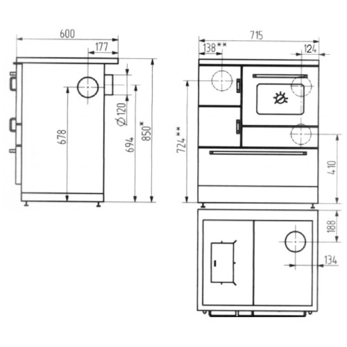 Cuisinière à bois Wamsler K 128 | 7 kW