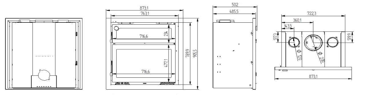 Insert à bois avec four - FIREMATIC Ohio 12.8 kW
