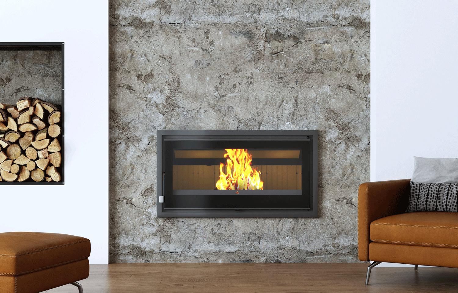 Insert à bois ventilé silencieux canalisable - FIREMATIC Ontario 14.5 kW