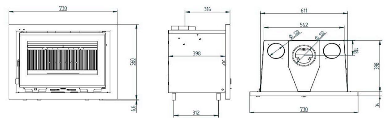 Insert à bois ventilé - FIREMATIC Nara 12.6 kW