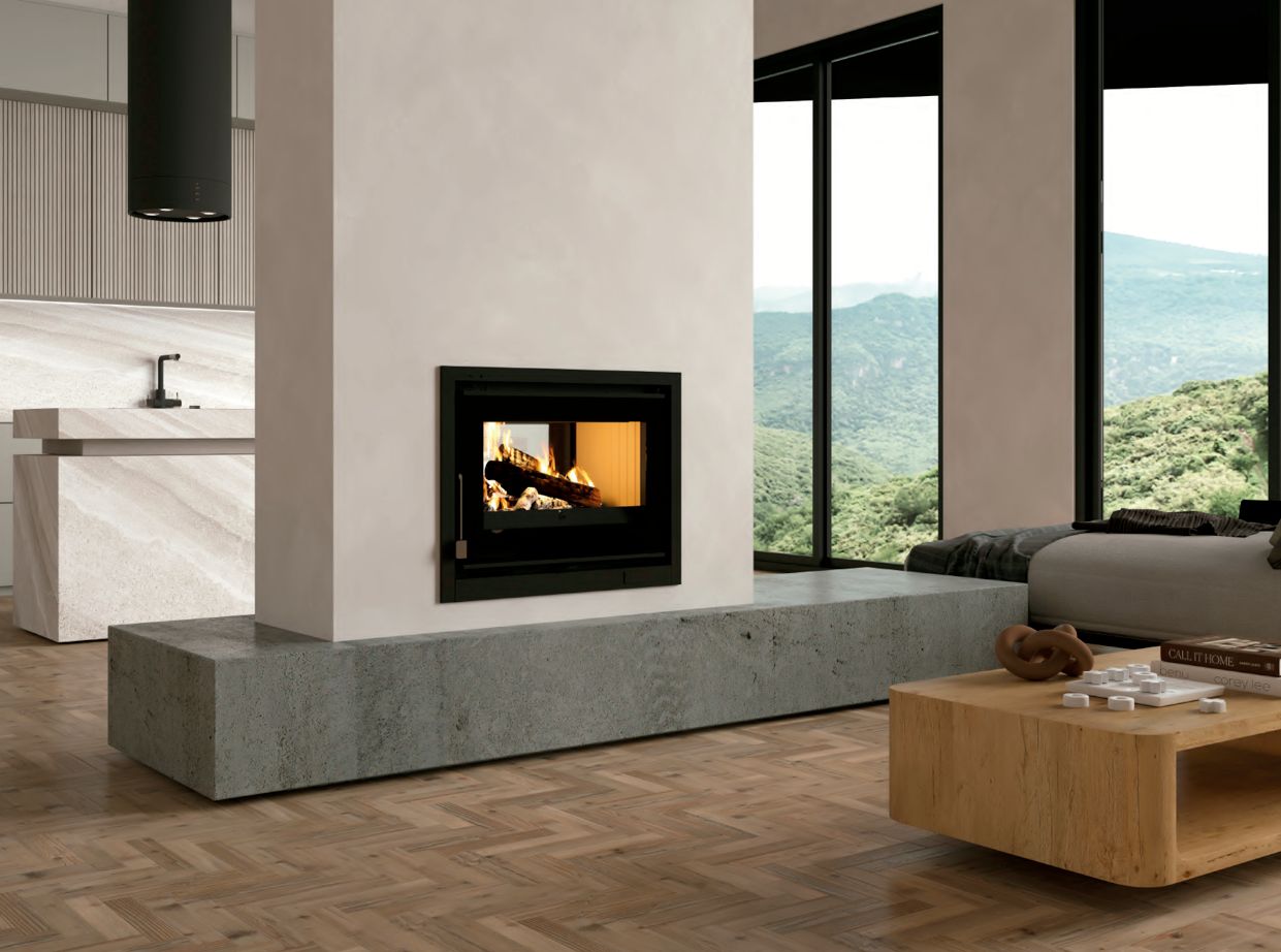 Insert à bois ventilé 2 vitres raccordable - FIREMATIC Sina 12.6 kW