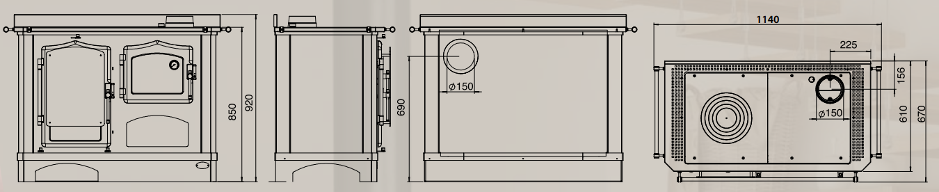 Cuisinière à bois - LINCAR Deneris 9 kW