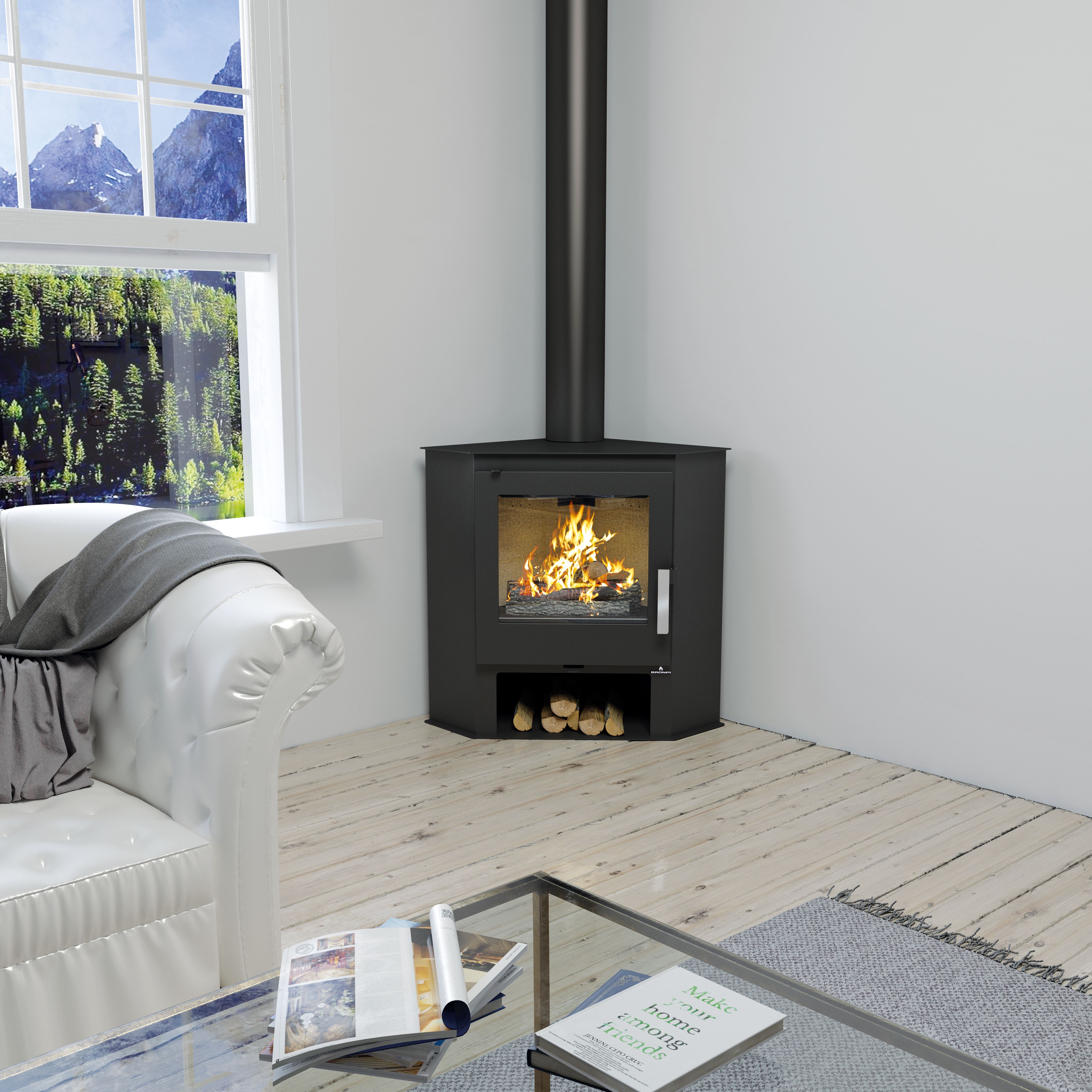 Poêle à bois d'angle - BRONPI Lerma 9 kW