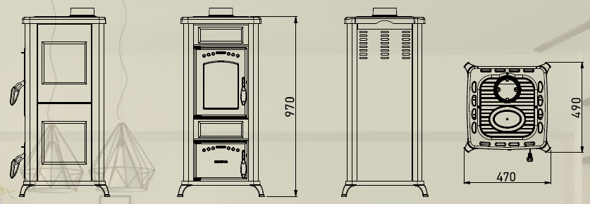 Poêle à bois en pierre - LINCAR Alice 480AZ 6 kW