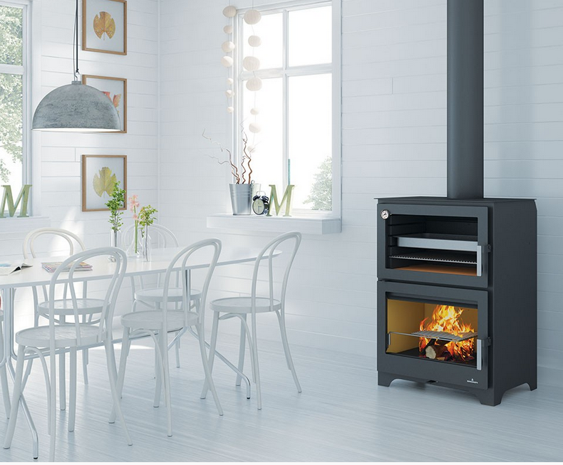 Poêle à bois raccordable avec four - BRONPI Murano 14 kW