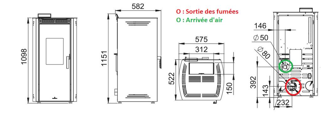 Poêle à granulés - BRONPI Noa 12 kW