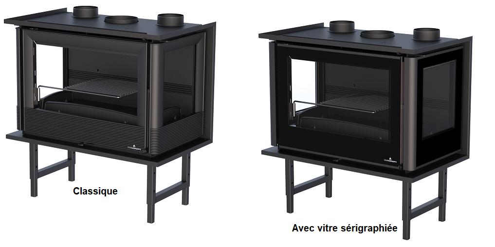 Insert à bois 3 vitres ventilé canalisable - BRONPI Paris 70 3C 11 kW
