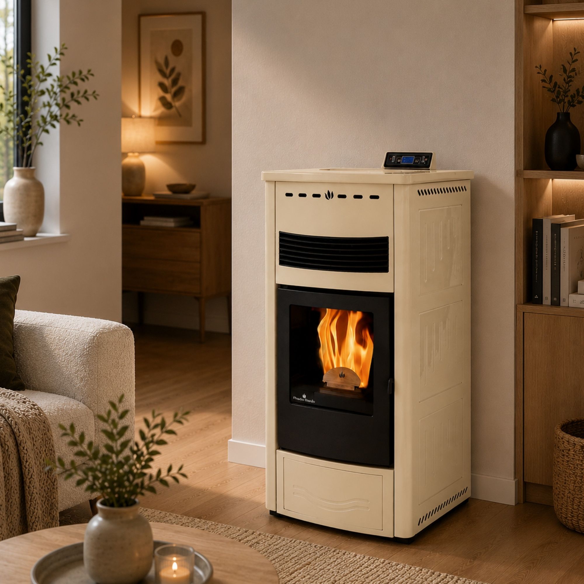 Poêle à granules en céramique - ORIGINE PHEBO Maia Maxi 12.7 kW