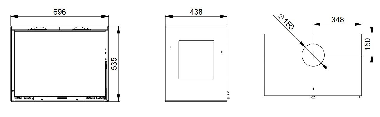 Poêle à bois 3 vitres ventilé avec range bûches- BRONPI Bimba 70 3C 10 kW