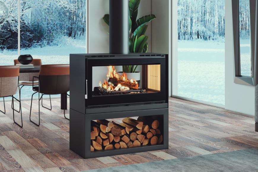 Poêle à bois 2 vitres - FIREMATIC Ottawa - L 13.5 kW