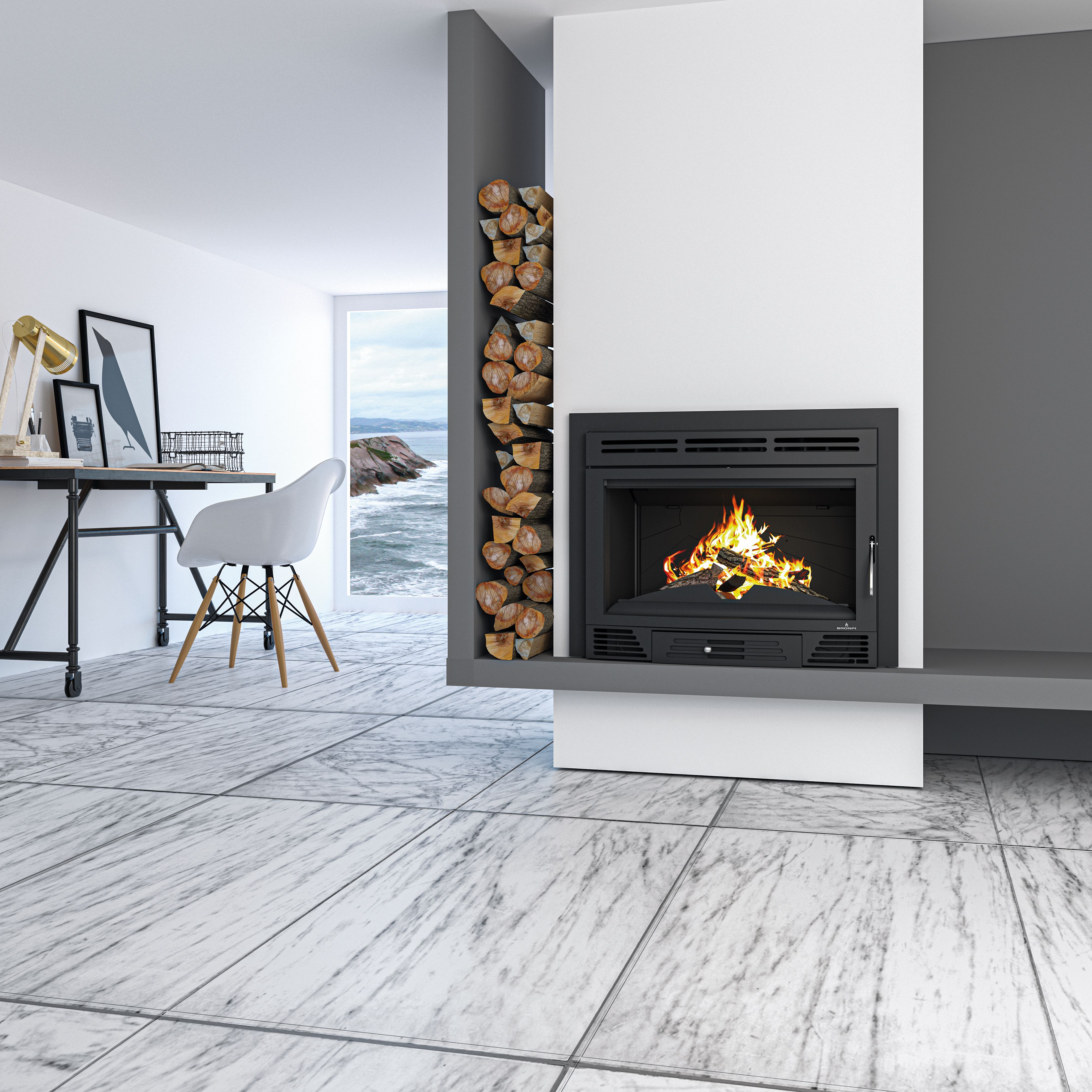 Insert à bois ventilé canalisable - BRONPI Madrid 16.5 kW