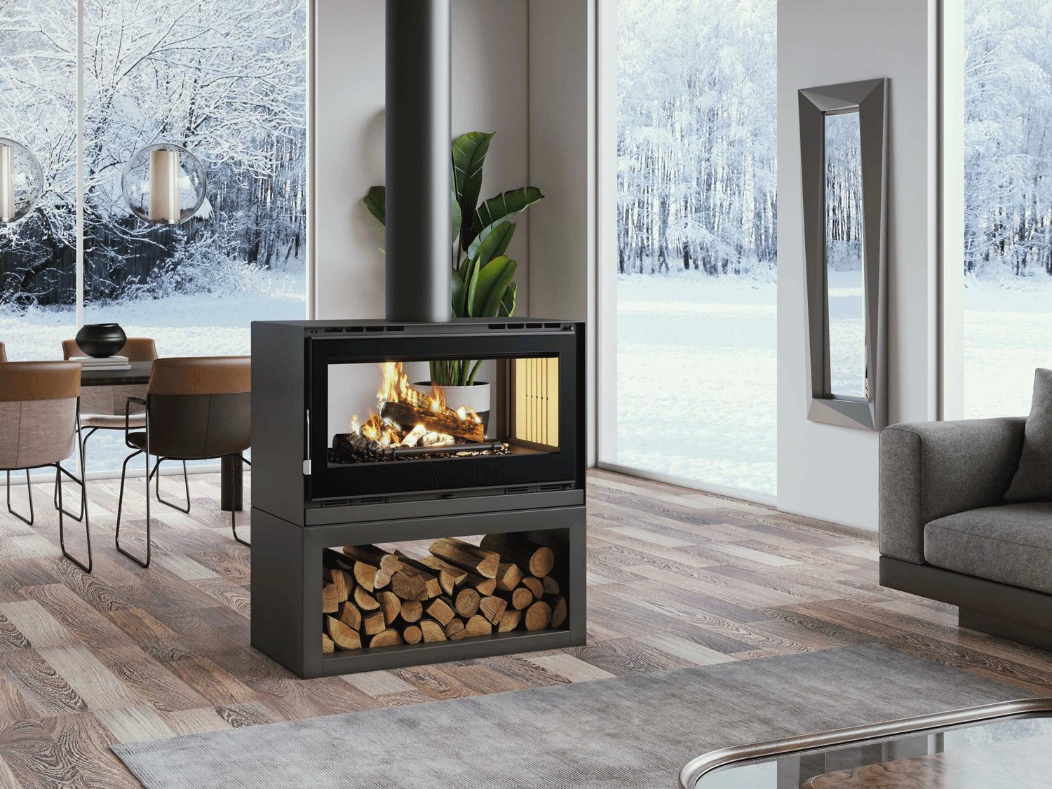 Poêle à bois 2 vitres - FIREMATIC Ottawa - S 12.6 kW