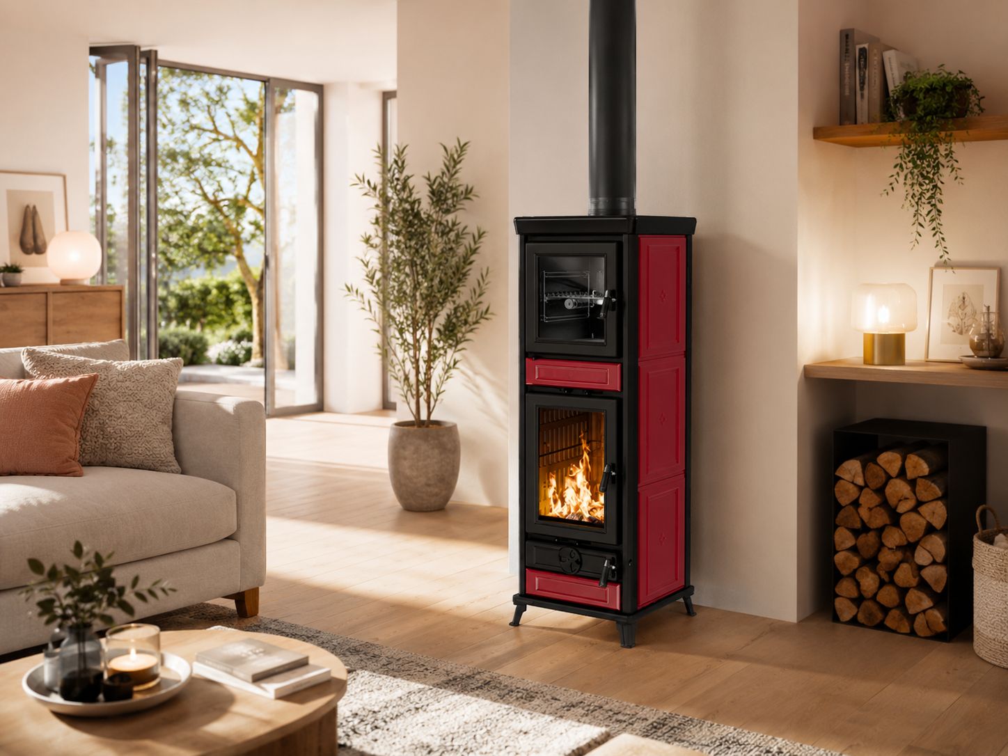 Poêle à bois avec four - THERMOROSSI Anna Evo5 Maiolica 12.5 kW