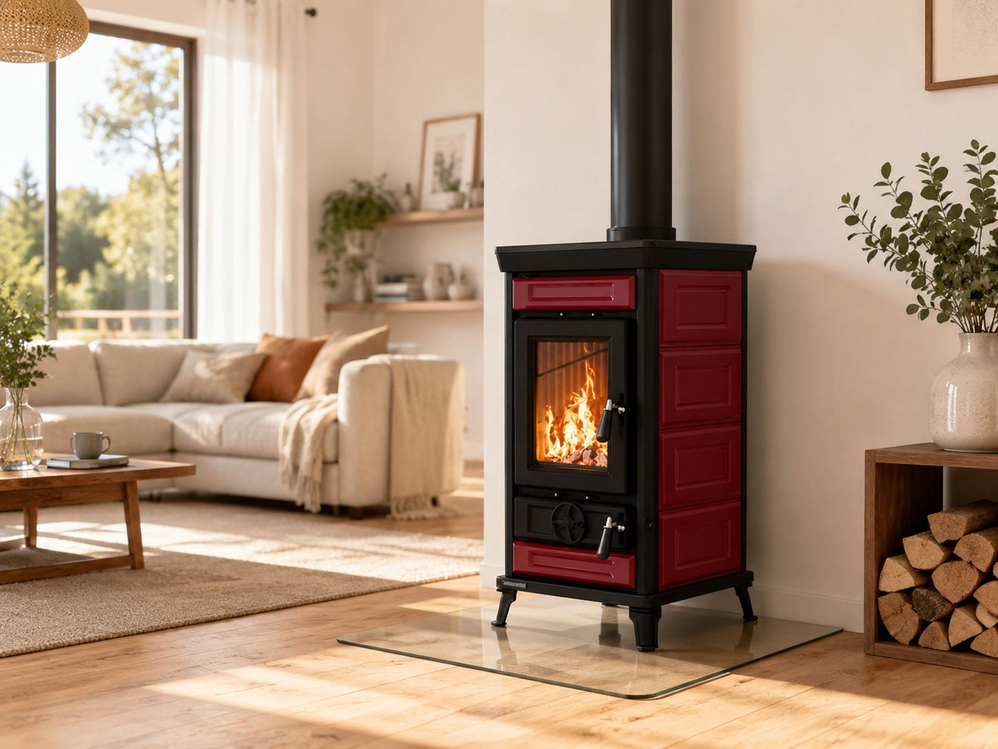 Poêle à bois en céramique - THERMOROSSI Sofia Evo 5 Maiolica 7.3 kW