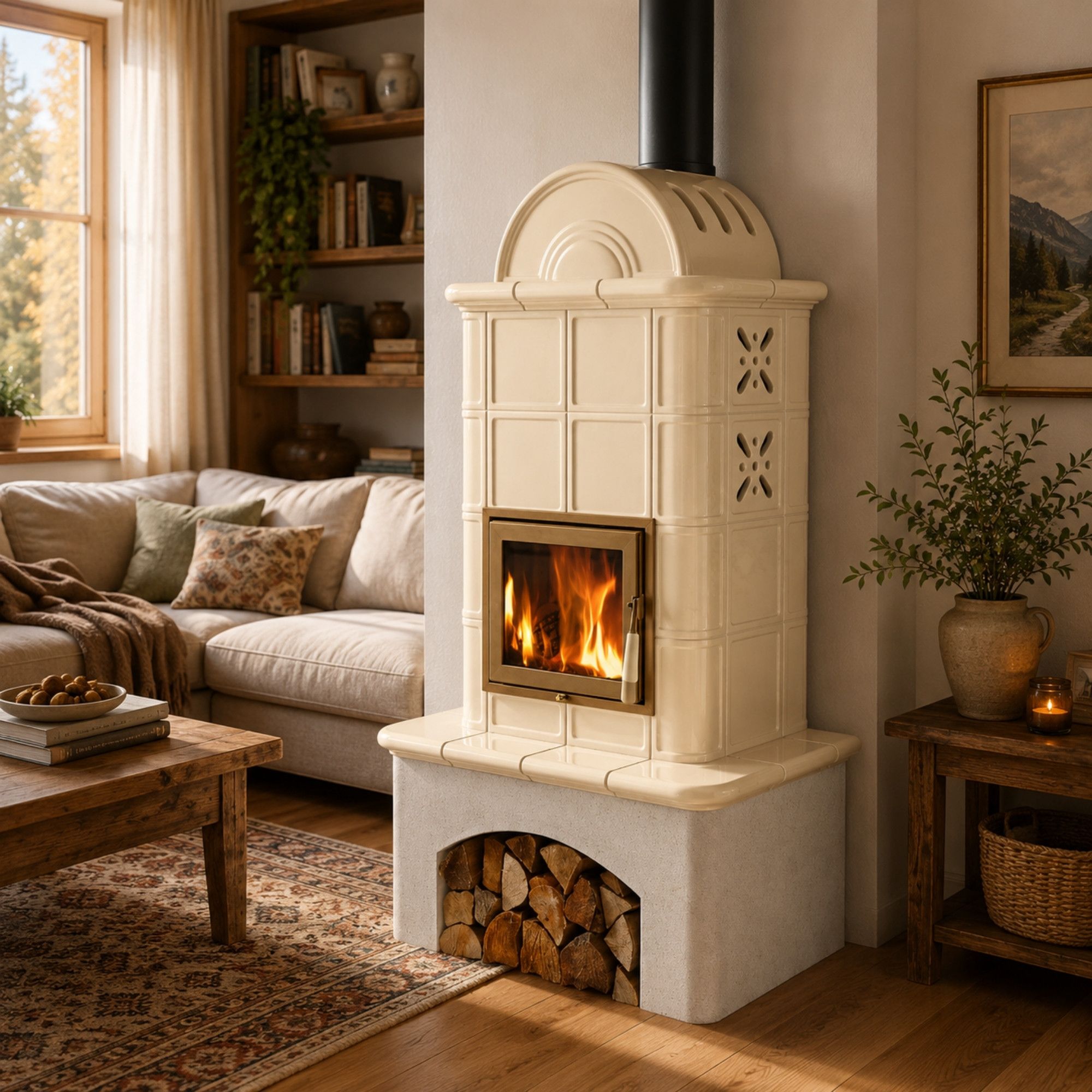 Poêle à bois céramique - ORIGINE PHEBO Venus 4S 11.8 kW