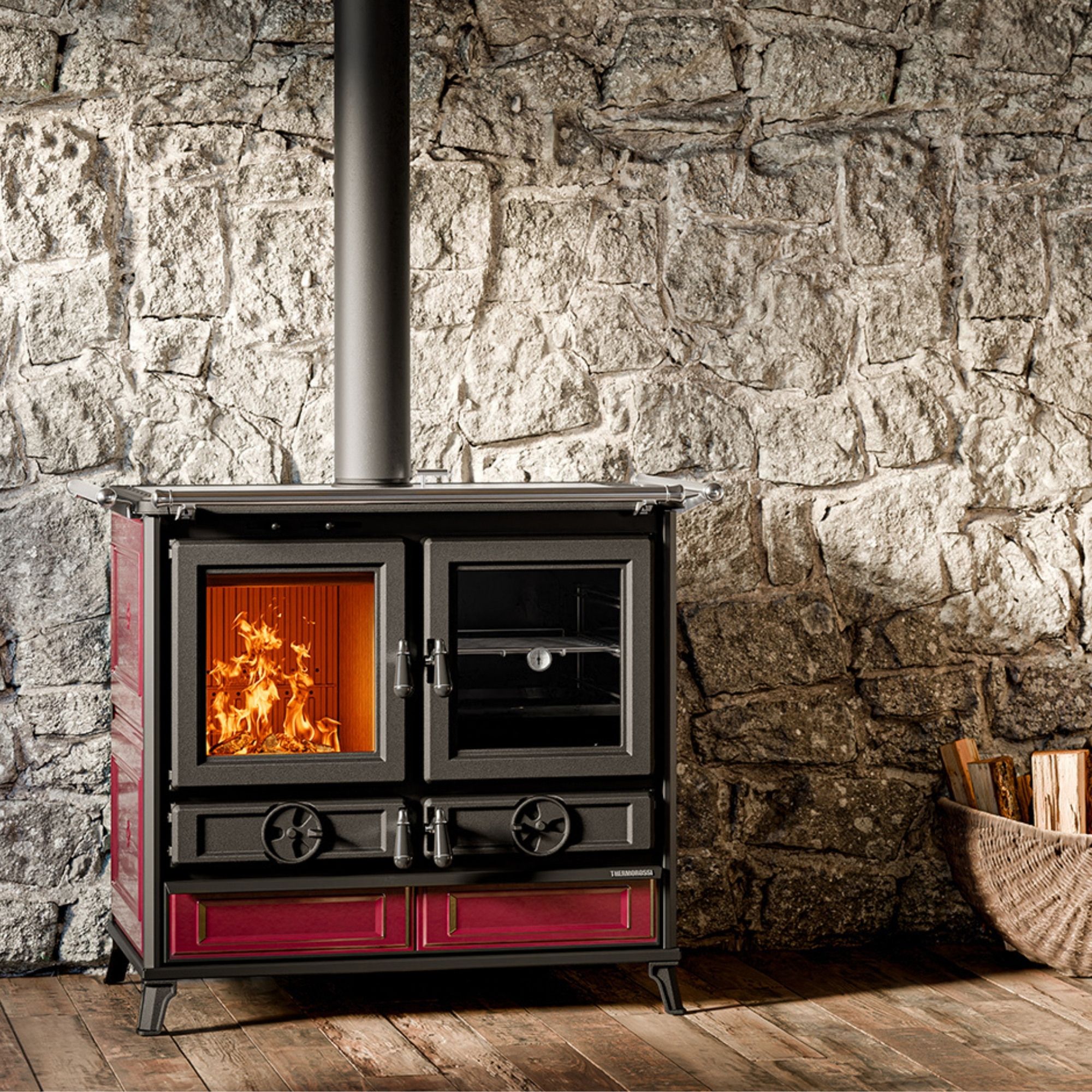 Cuisinière à bois en céramique - THERMOROSSI Viola Evo 12.1 kW
